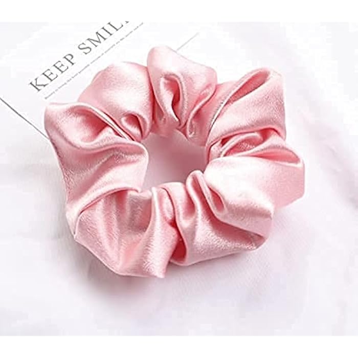 Women's Satin Silk Velvet Elastic Hair Holder (Pink) - Image 1